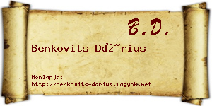 Benkovits Dárius névjegykártya